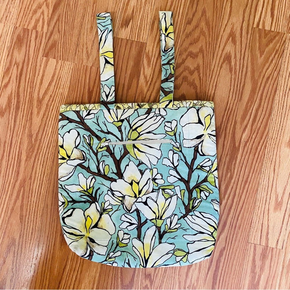 Unique handmade 14 x 14 laptop school bag floral tropical backpack boho beach